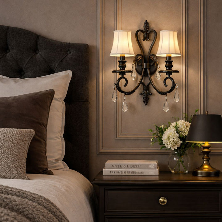 ARIA - Hampton Double Arm Wall Sconce - Dark Bronze