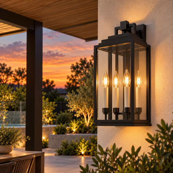 Atlas Collection - 4 Light - Wall Sconce - Matte Black - H:57.3cm