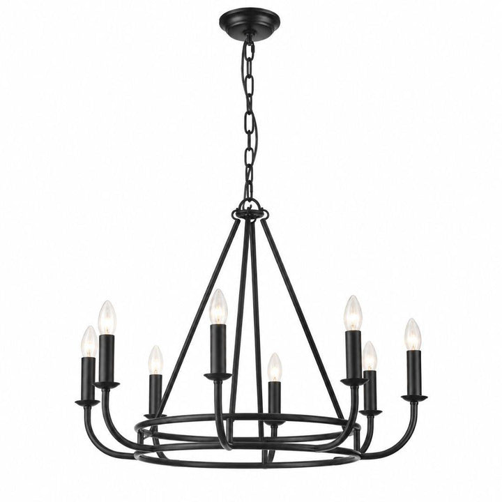 Bleecker Collection - 8 Lights Chandelier - Matte Black