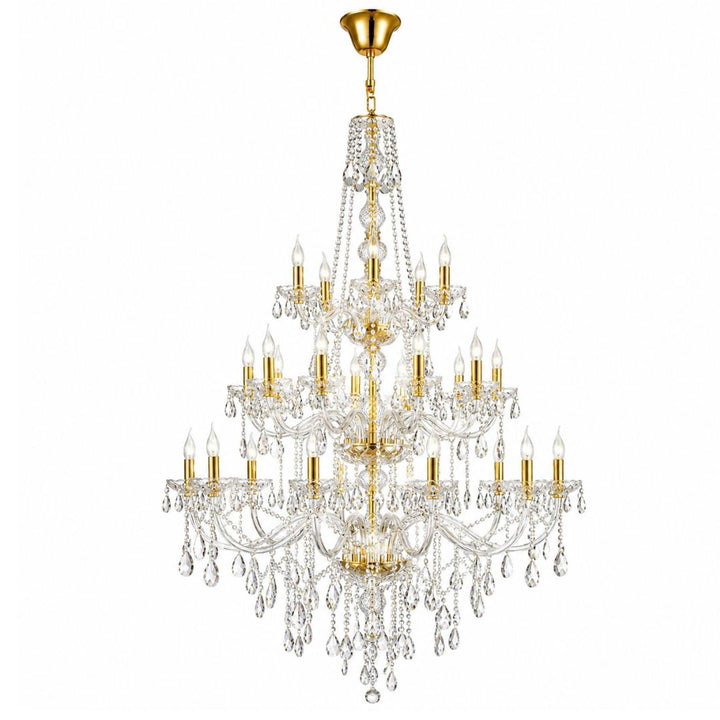 Bohemian Elegance 25 Light Crystal Chandelier- Gold