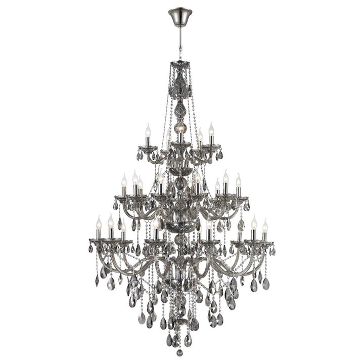 Bohemian Elegance 25 Light Crystal Chandelier- Smoke