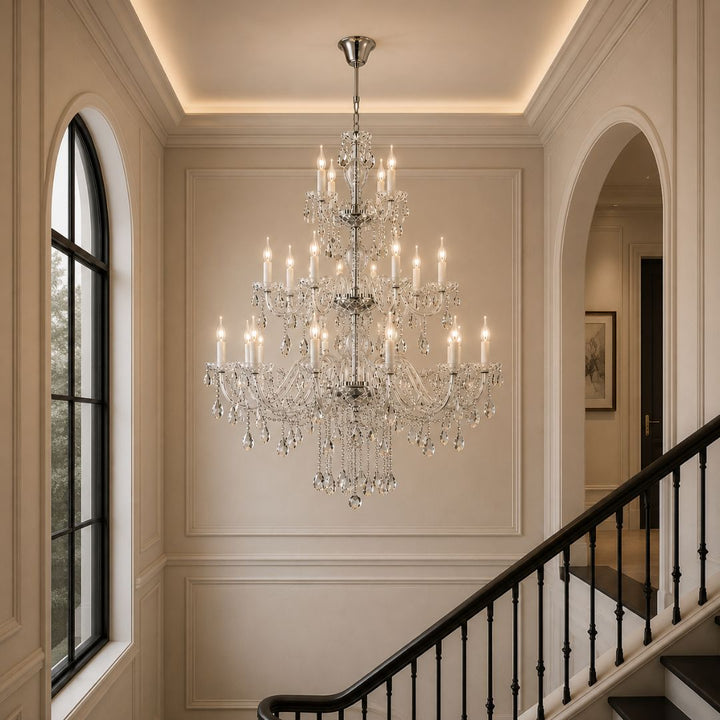 Bohemian Brilliance 24 Arm Crystal Chandelier- Chrome