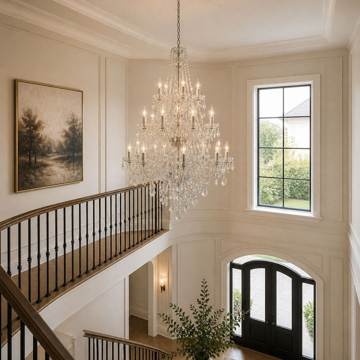 Bohemian Elegance 25 Light Crystal Chandelier- Chrome