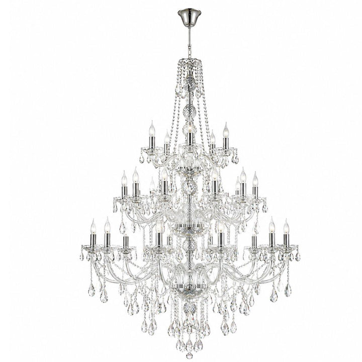 Bohemian Elegance 25 Light Crystal Chandelier- Chrome