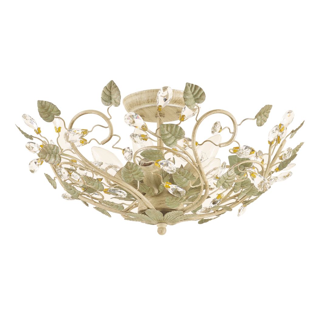 Bolton Collection - Champagne & Green Tea Flush Mount