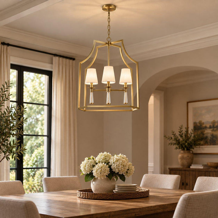 Brinkley Collection - 4 Light Chandelier - Satin Brass