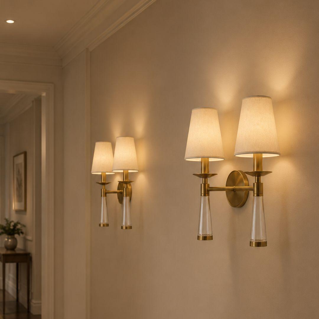 Brinkley Collection - Wall Light - Satin Brass - 2 Lights