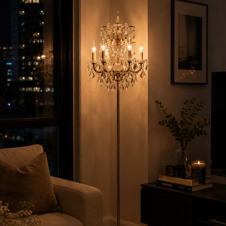 Angelica - Floor Lamp - Antique Gold - W:46cm, H:178cm