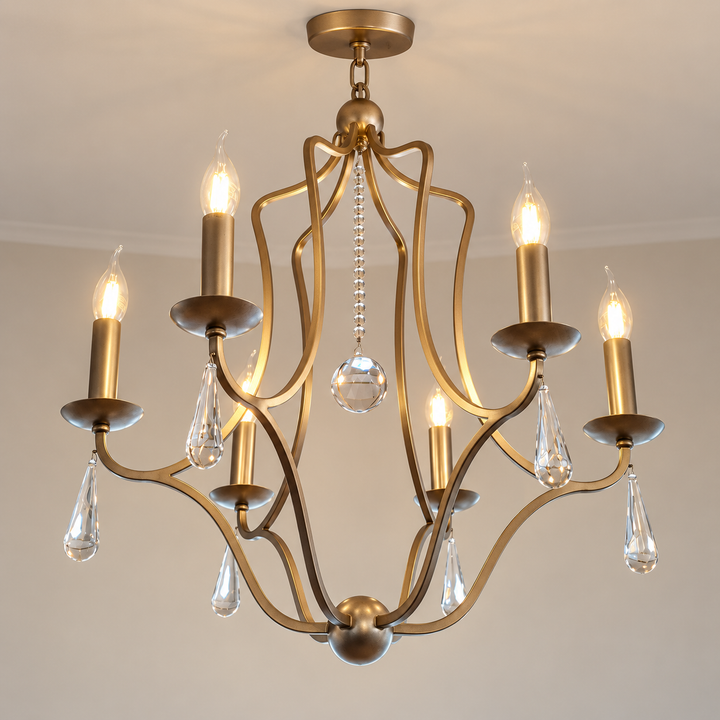 Coco Collection - 6 Light Silver Chandelier