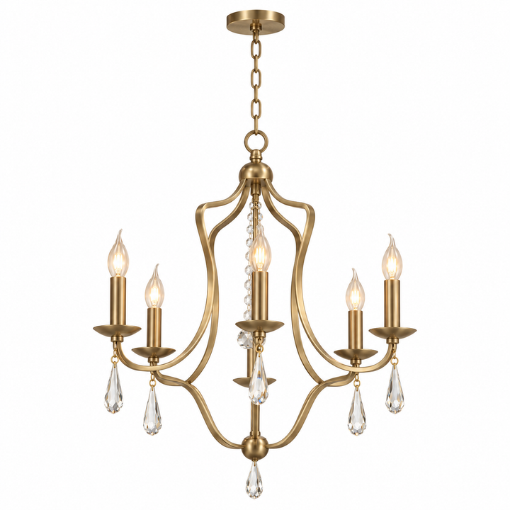 Coco Collection - 6 Light Silver Chandelier