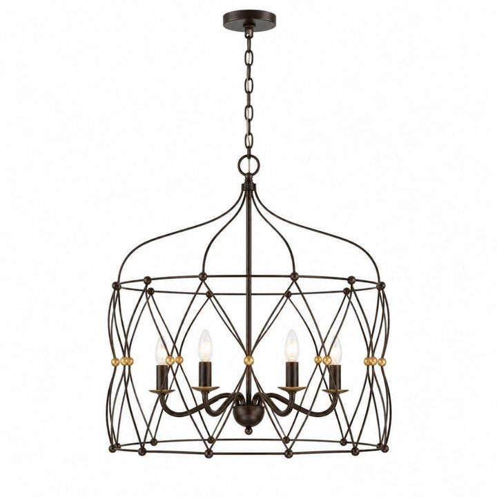 Clinton Collection - English Bronze & Gold - 6 Lights Pendant