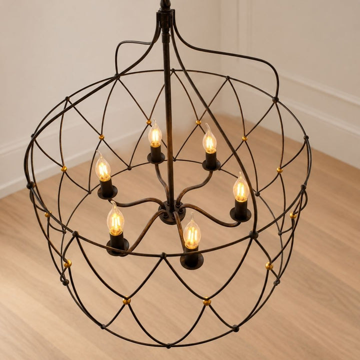 Clinton Collection - English Bronze & Gold - 6 Lights Pendant