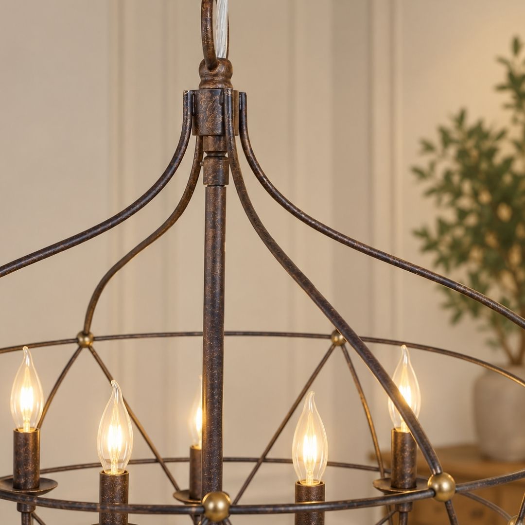 Clinton Collection - English Bronze & Gold - 6 Lights Pendant