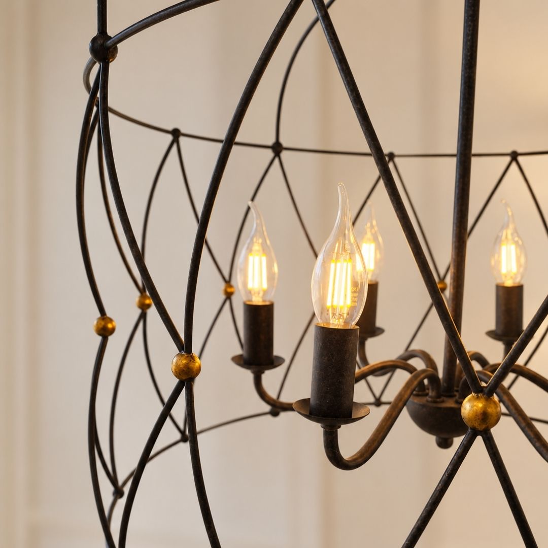 Clinton Collection - English Bronze & Gold - 6 Lights Pendant