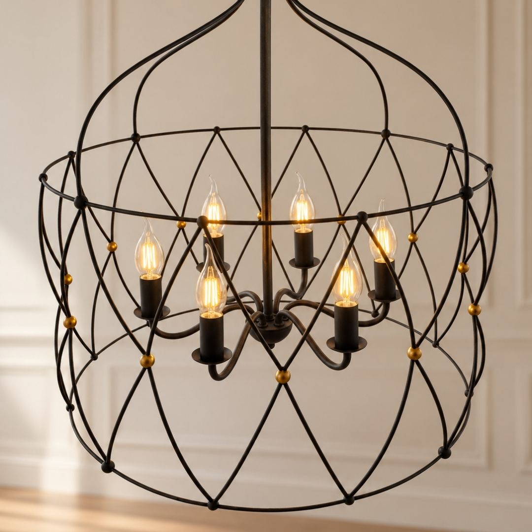 Clinton Collection - English Bronze & Gold - 6 Lights Pendant
