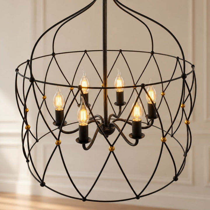 Clinton Collection - English Bronze & Gold - 6 Lights Pendant