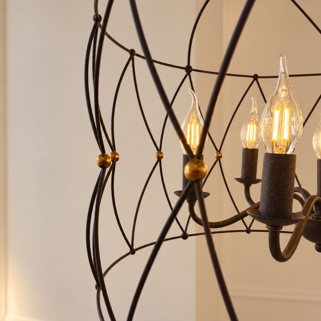 Clinton Collection - English Bronze & Gold - 6 Lights Pendant