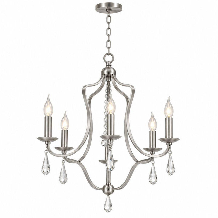 Coco Collection - 6 Light Silver Chandelier