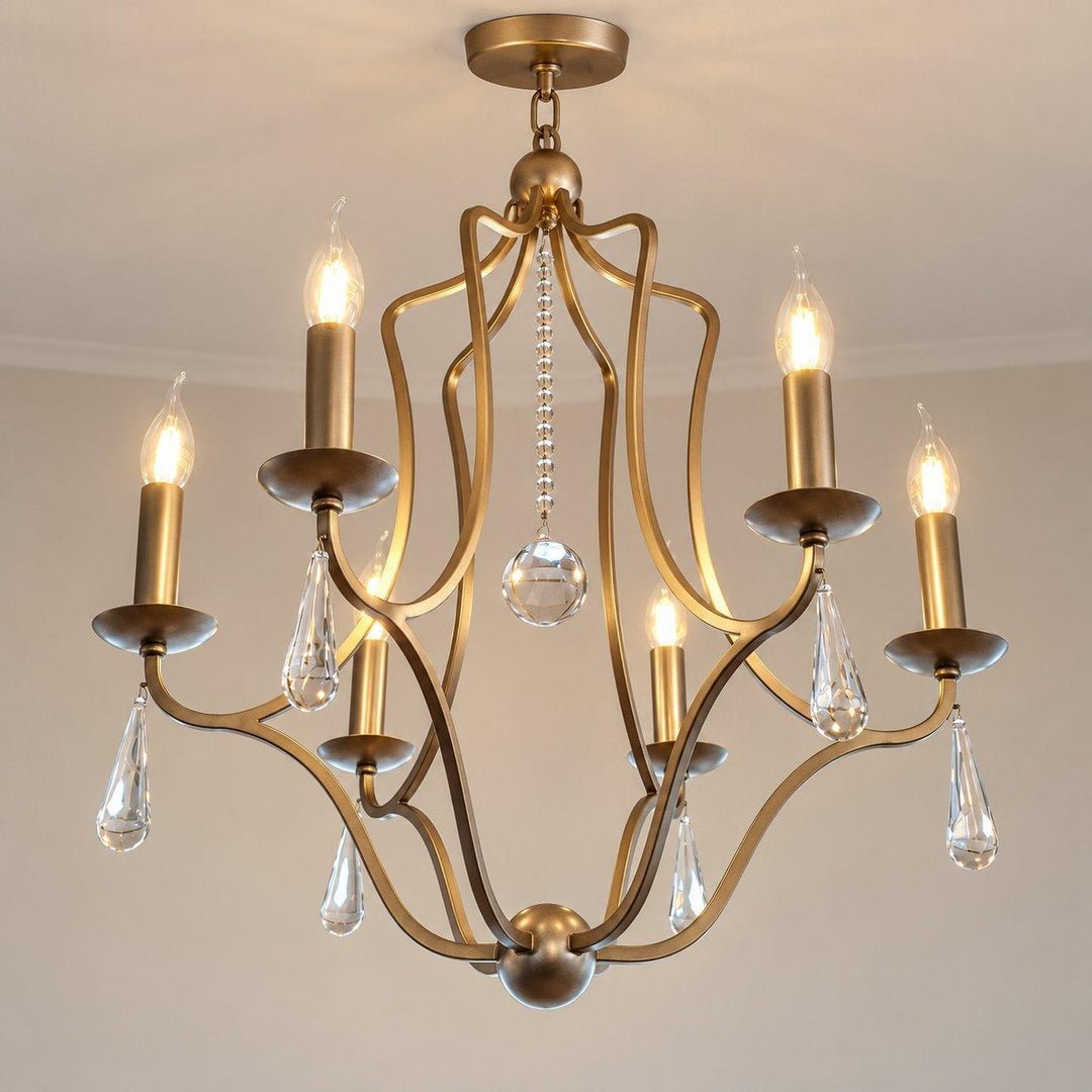 Coco Collection - 6 Light Silver Chandelier