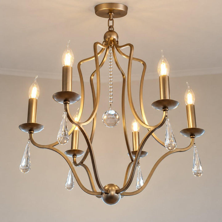Coco Collection - 6 Light Silver Chandelier