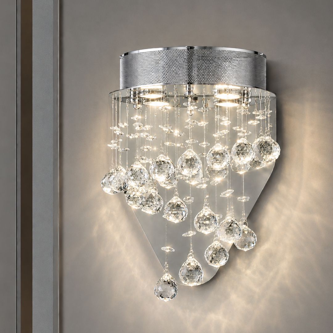 Contemporary Spiral LED Wall Sconce Light - W:30cm H:40cm - Chrome