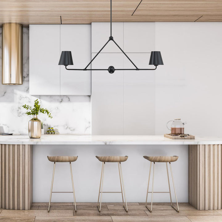 Keenan Collection - 2 Light - Chandelier - Matte Black Frame - Designer Chandelier Australia