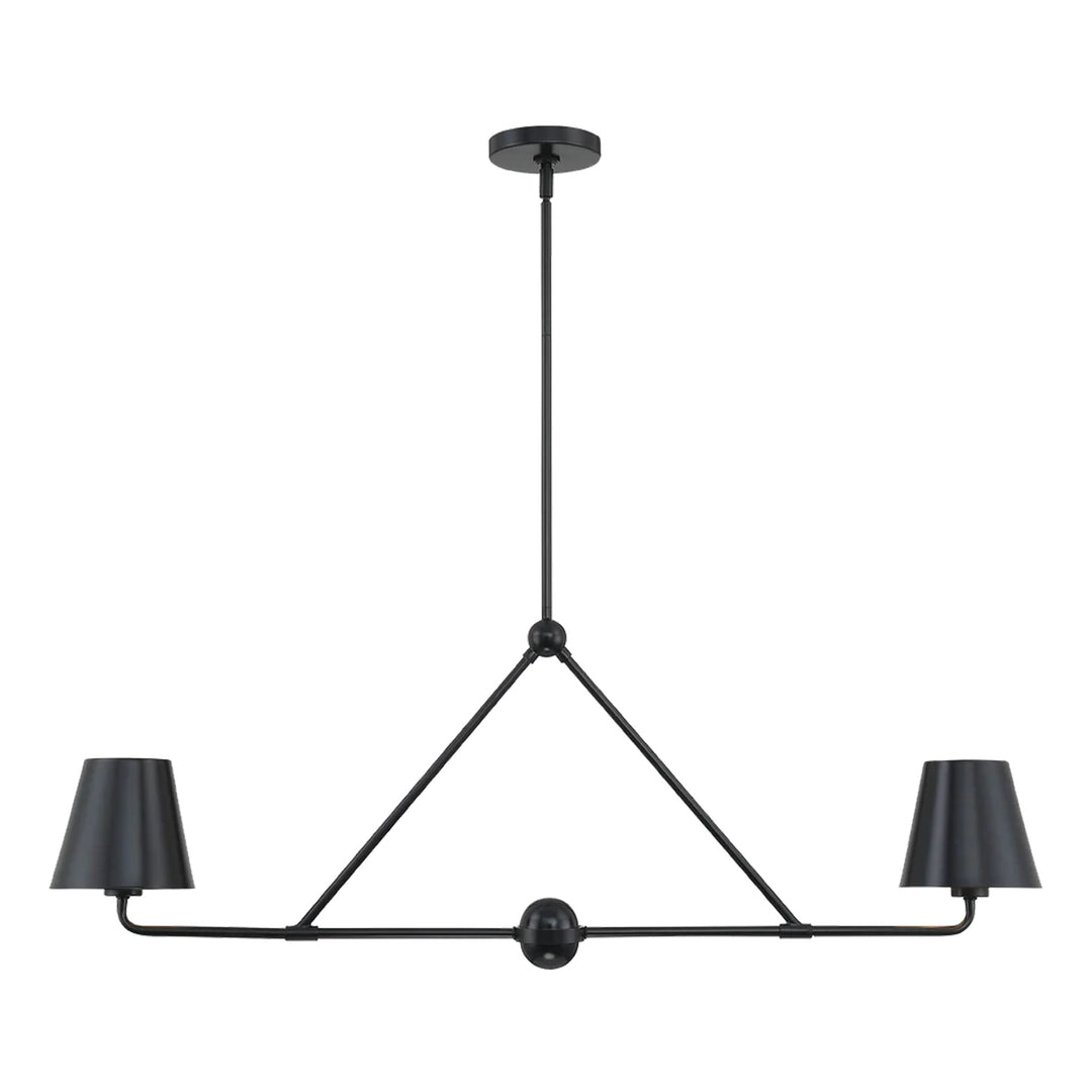 Keenan Collection - 2 Light - Chandelier - Matte Black Frame - Designer Chandelier Australia