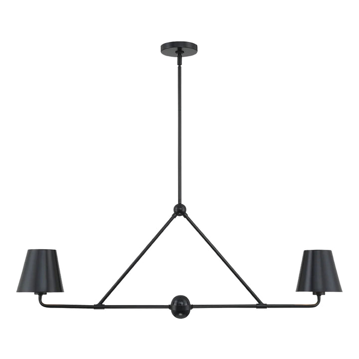 Keenan Collection - 2 Light - Chandelier - Matte Black Frame - Designer Chandelier Australia