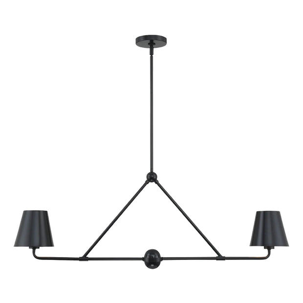 Keenan Collection - 2 Light - Chandelier - Matte Black Frame