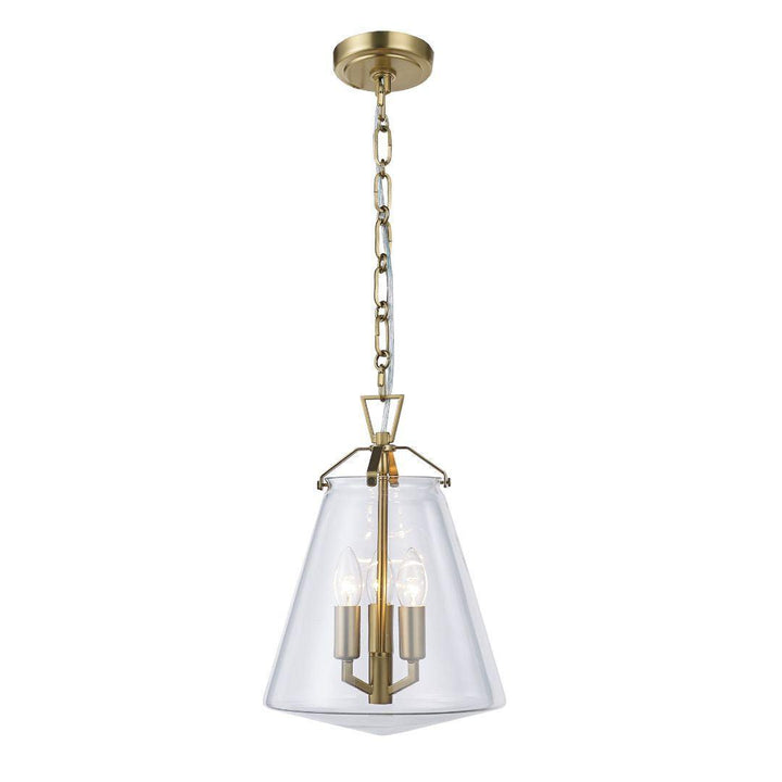 Baxter Collection - 3 Light Pendant - Satin Brass