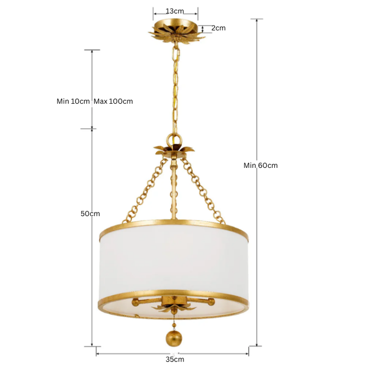 Florentine Collection - 3 Lights Ring Pendant - Antique Gold