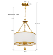 Florentine Collection - 3 Lights Ring Pendant - Antique Gold