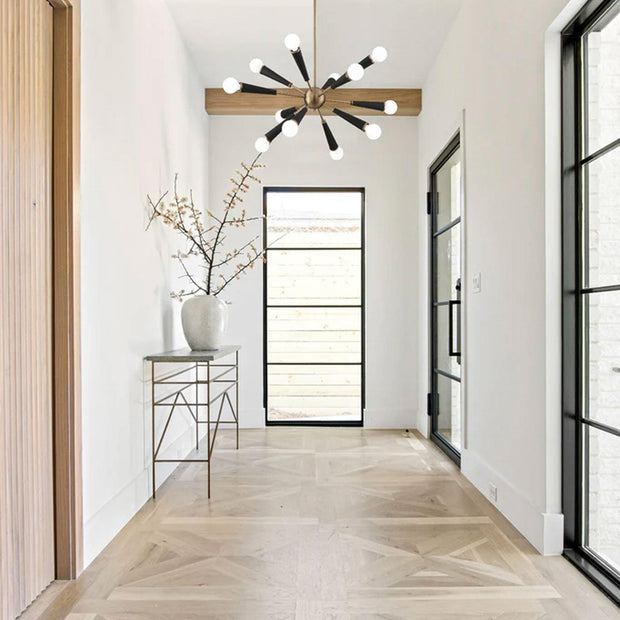 Voss Collection - Chandelier - Black & Satin Brass
