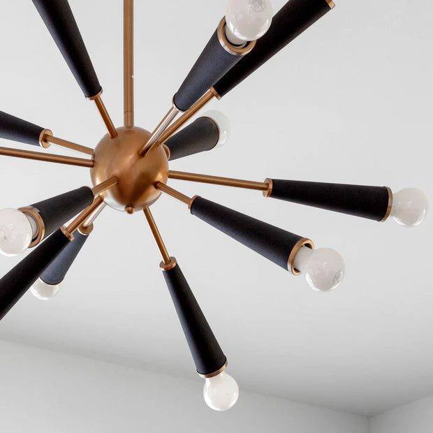 Voss Collection - Chandelier - Black & Satin Brass