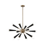 Voss Collection - Chandelier - Black & Satin Brass