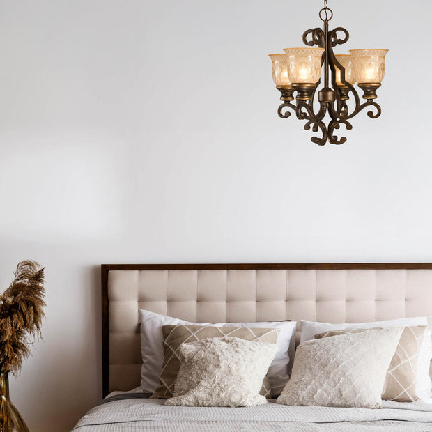 Andover Collection - Bronze Umber 4 Lights Chandelier