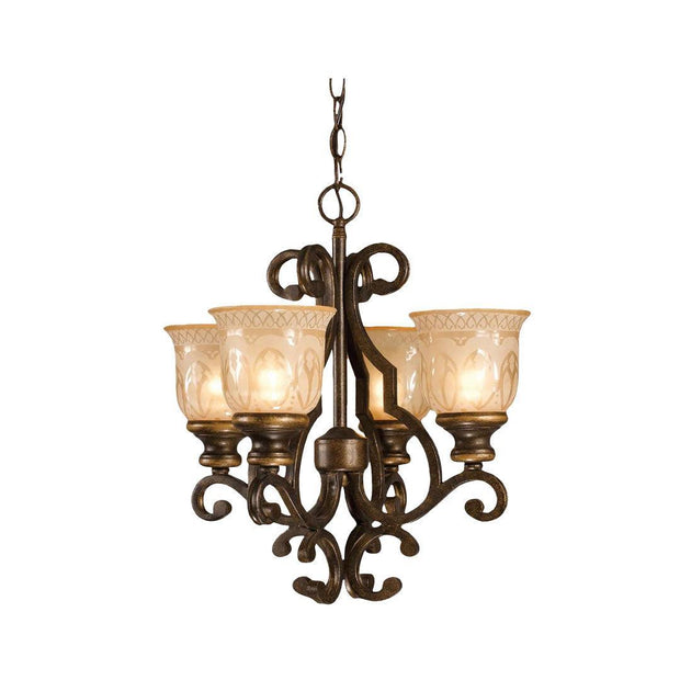 Andover Collection - Bronze Umber 4 Lights Chandelier