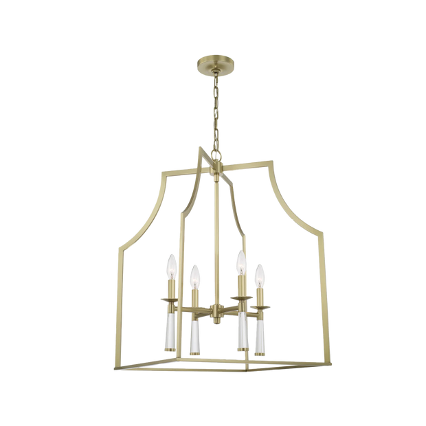Brinkley Collection - 4 Light Chandelier - Satin Brass