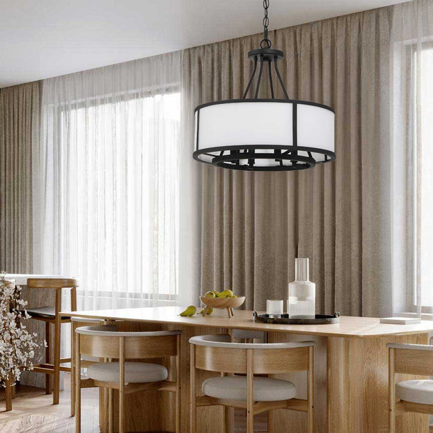 Byron Collection - Chandelier - W:46cm - Matte Black Frame
