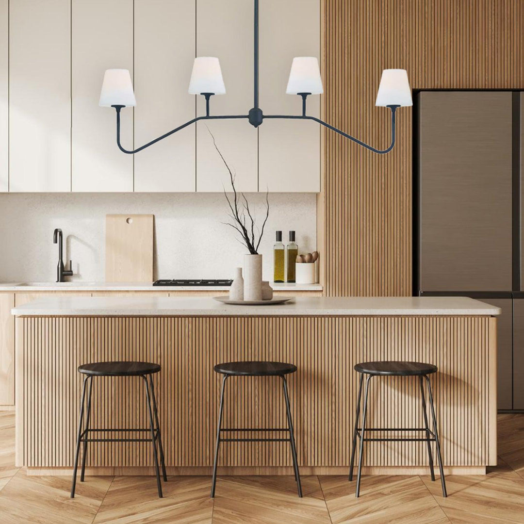 Huntington Collection - 4 Light - Chandelier - Matte Black Frame