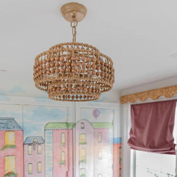 Jasper Collection - 3 Tier Chandelier - W:40cm - Rattan