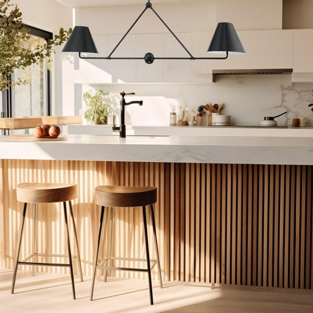Keenan Collection - Chandelier - Matte Black Frame - L:137cm