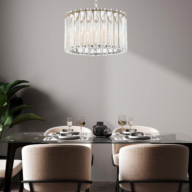 Luna Collection - 4 Lights Chandelier - Polished Nickel