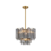 Odelle Collection - Ring Chandelier - Smoke & Satin Brass - W:45cm