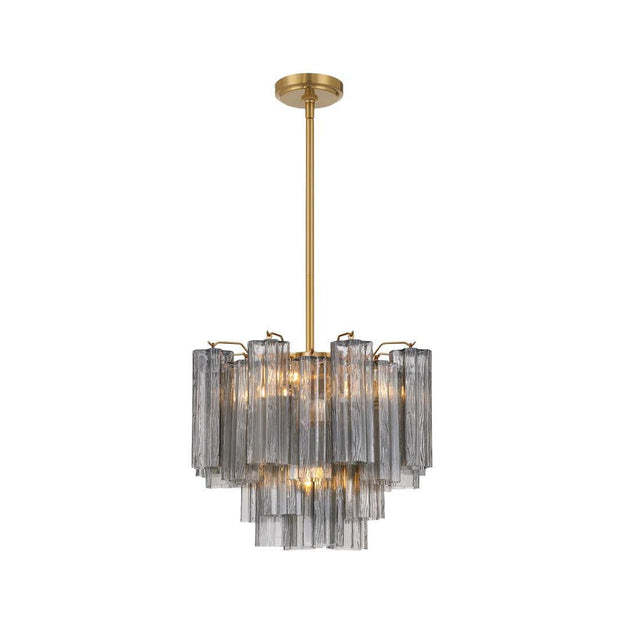 Odelle Collection - Ring Chandelier - Smoke & Satin Brass - W:45cm