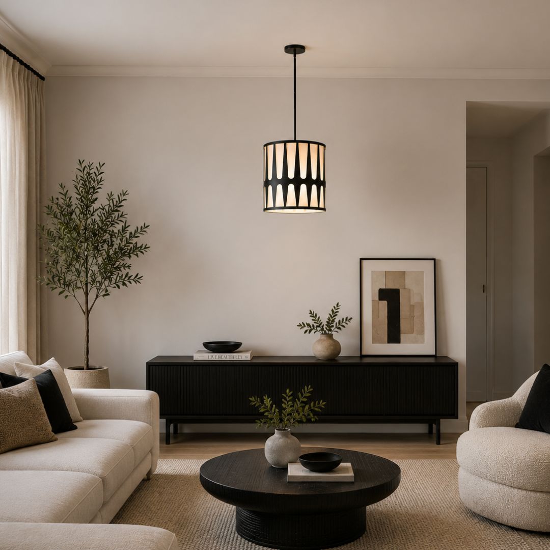 Shyla Collection - Pendant - Matte Black - W:43cm