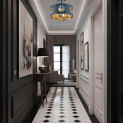 Weston Collection - Chandelier - Matte Black & Antique Gold Frame - W:36cm
