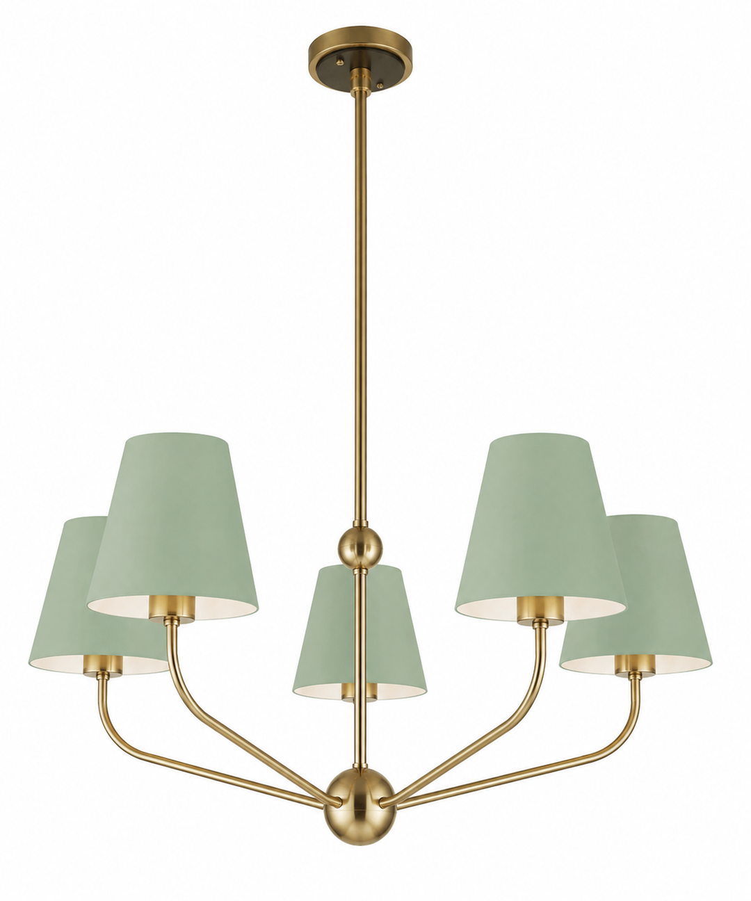 Jori Collection - 5 Lights Chandelier - Green