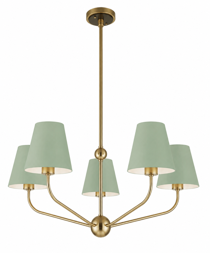Jori Collection - 5 Lights Chandelier - Green