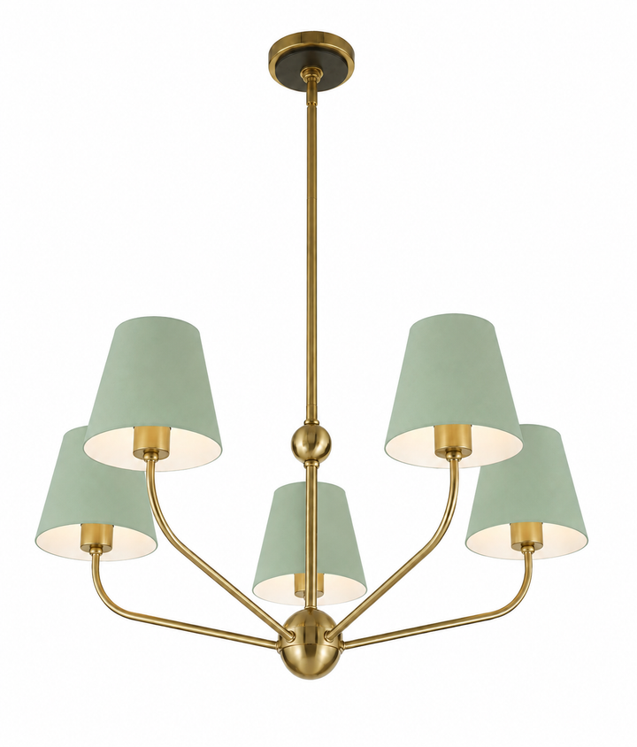 Jori Collection - 5 Lights Chandelier - Green